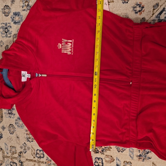 JUICY COUTURE WOMENS JUNIOR FUSCIA LONG SLEEVE VELVETEEN HOOD JUMP SUIT SIZE XL - Picture 8 of 16